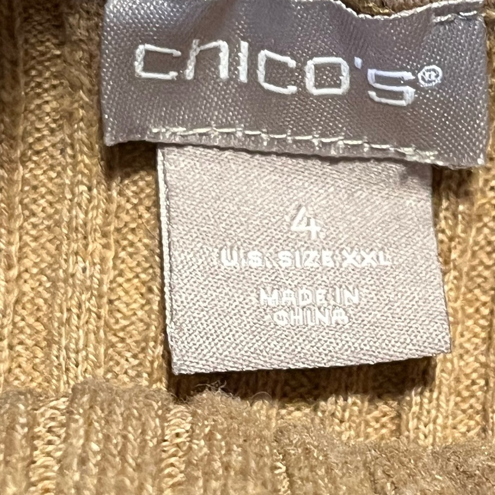 Chico’s Ribbed Tan Sweater - Picture 6 of 7